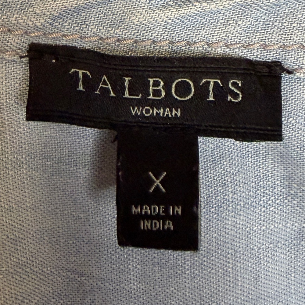 Talbots Woman Light Blue Tencel Chambray Button Front Shirt Size X 14W/16W - Picture 5 of 6
